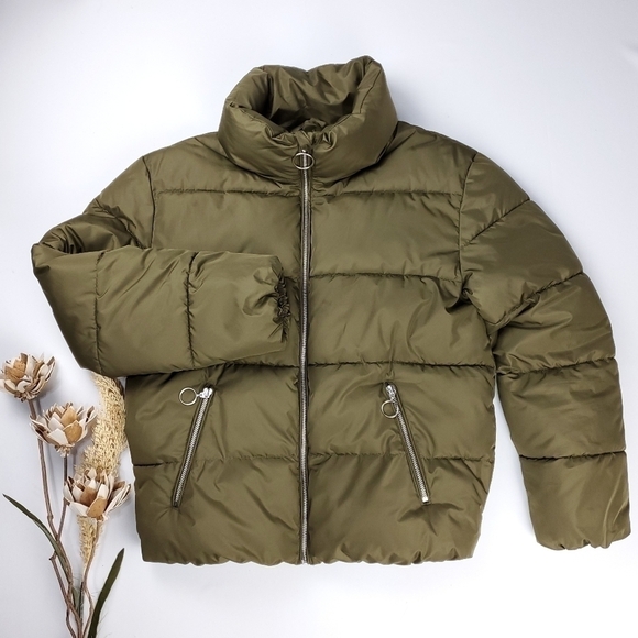 ALTAR'D STATE Green Puffer Coat Women's Sz Med - Picture 7 of 15